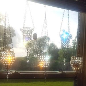 Crystal Hanging Sun catchers and tealight holders